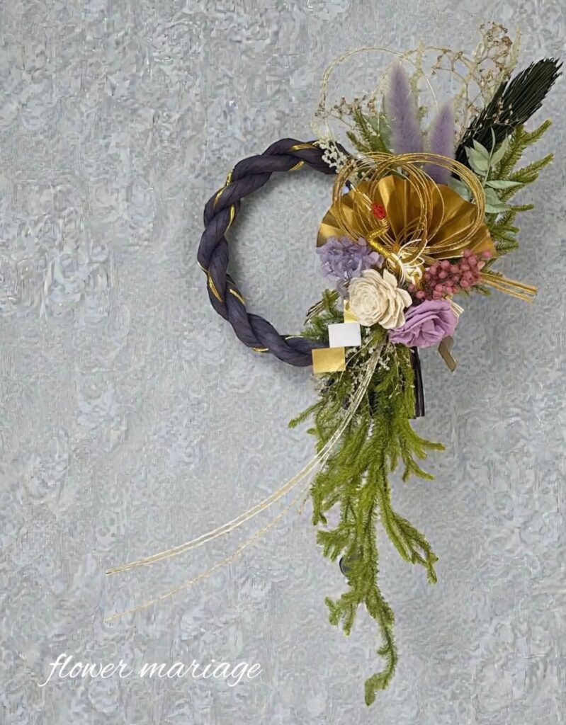 フラワーアレンジメント教室で作れるしめ縄飾りの画像