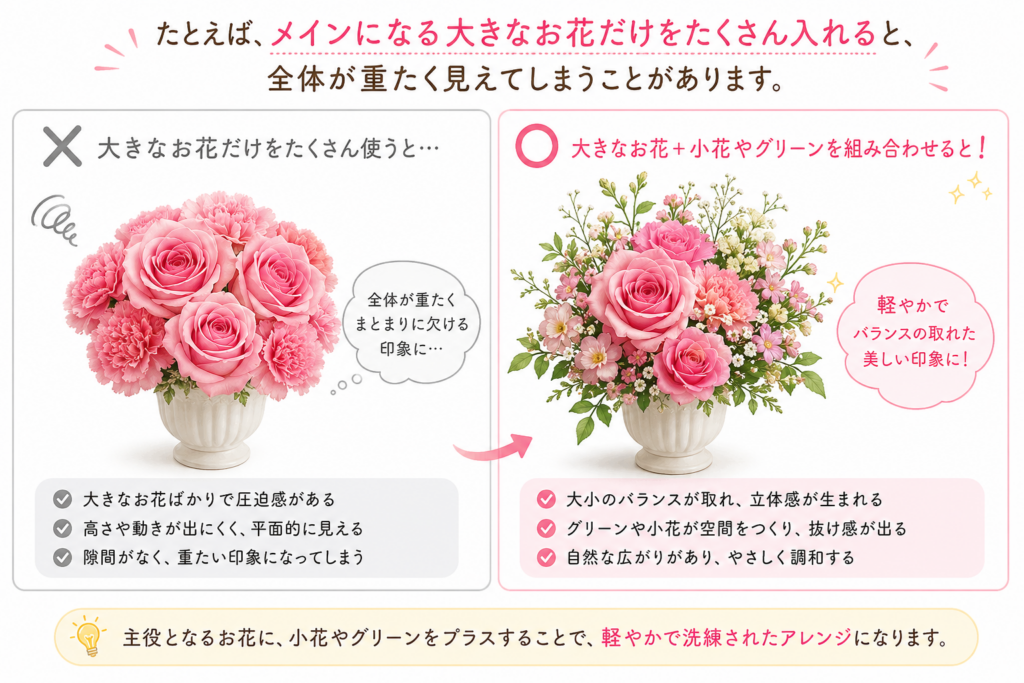 フラワーアレンジメント初心者が知っておきたい基本の図解